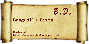 Bragyán Ditta névjegykártya